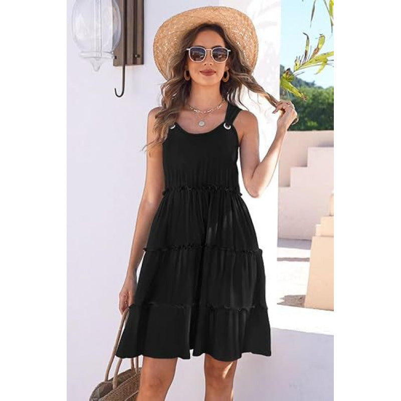 Boho Breeze – Luxe Floral Smock Beach Dress