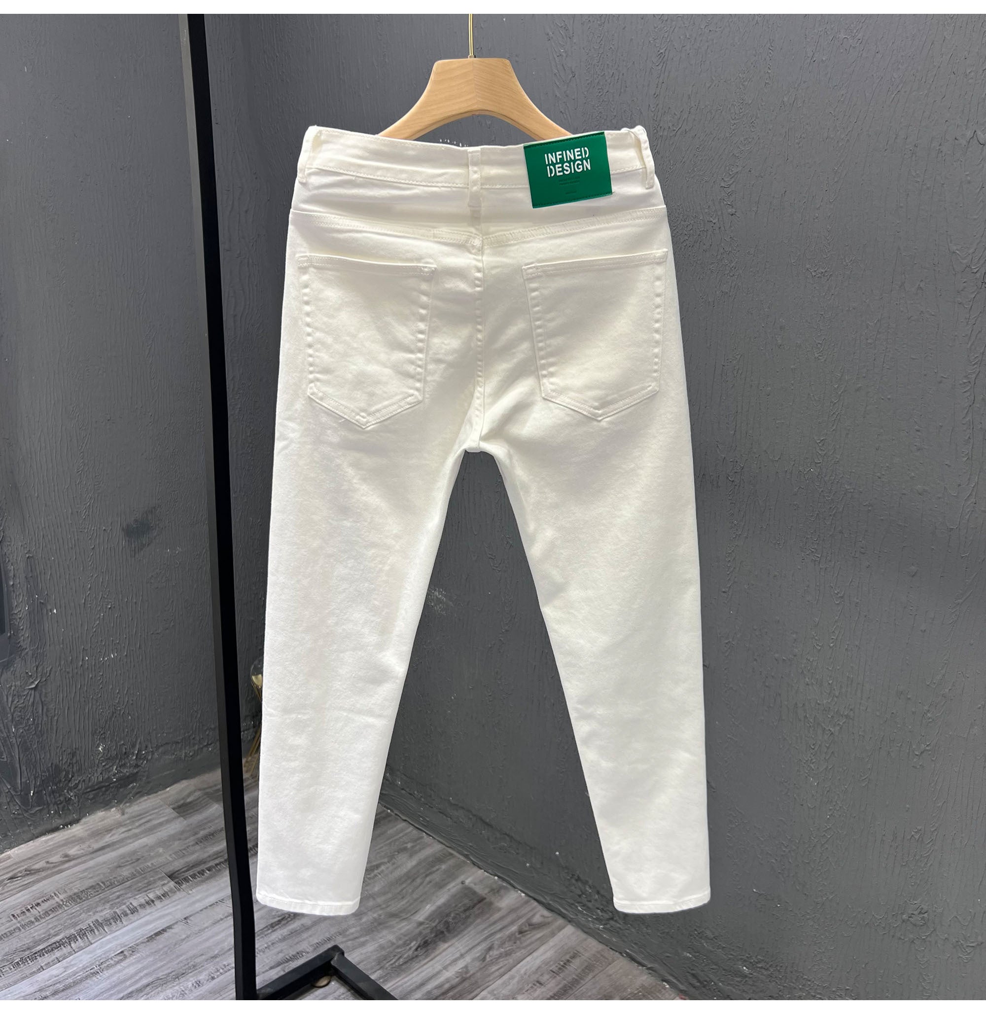 "Ivory Edge – Premium White Denim Trousers for Men"