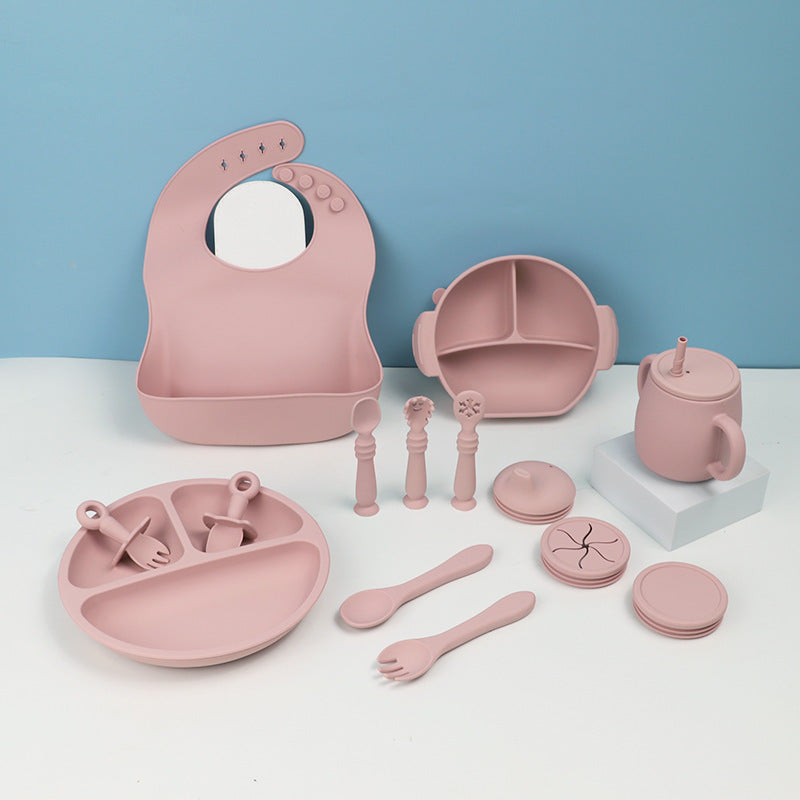 Little Luxe: Premium 15-Piece Silicone Feeding Set for Babies & Toddlers