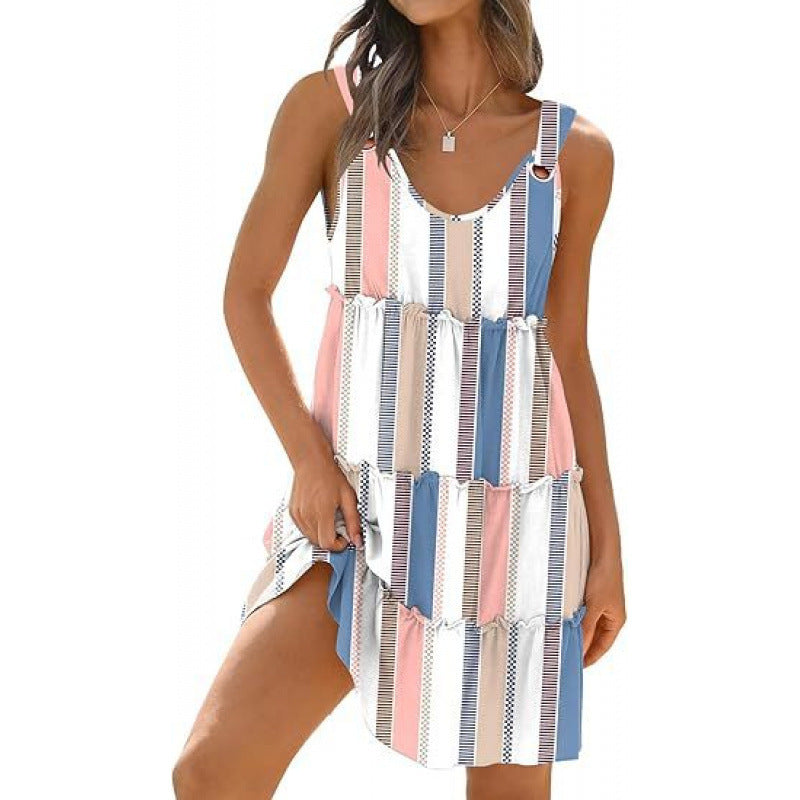 Boho Breeze – Luxe Floral Smock Beach Dress