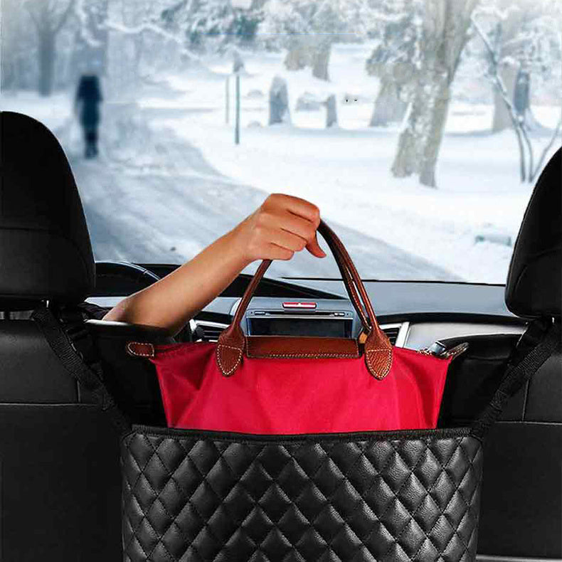 The Luxe Drive – Premium Car Seat Handbag & Storage Organizer