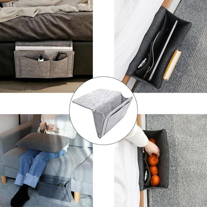 The Luxe Organizer – Felt Bedside Storage Bag with Anti-Slip Design
