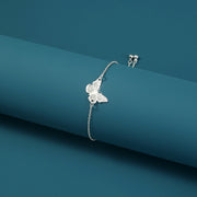 Silver Copper Plate luminous butterfly dripping oil luminous bracelet