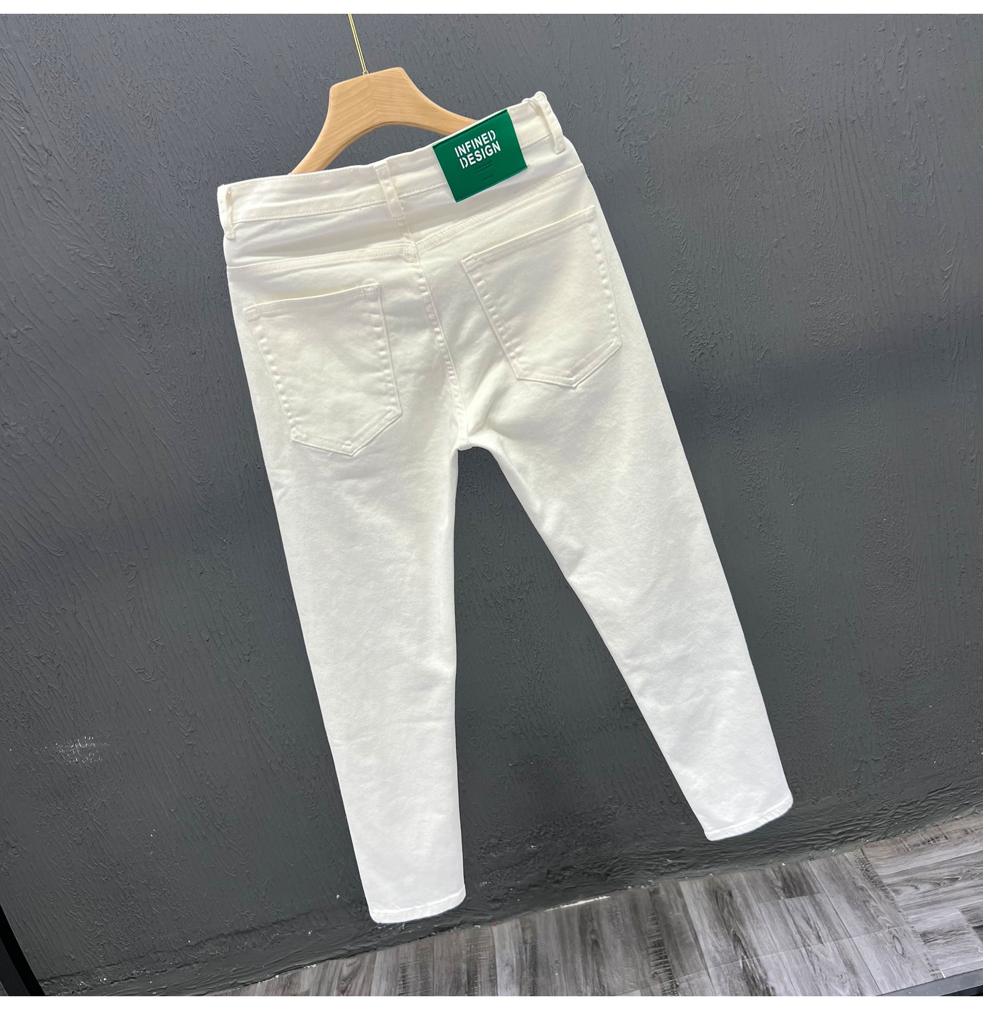 "Ivory Edge – Premium White Denim Trousers for Men"
