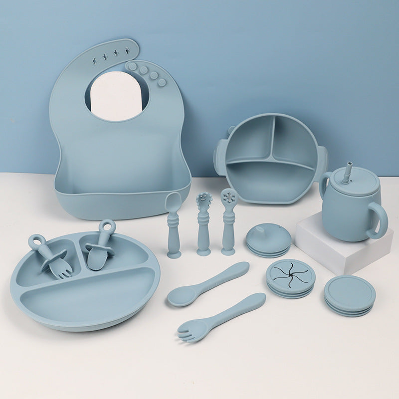 Little Luxe: Premium 15-Piece Silicone Feeding Set for Babies & Toddlers