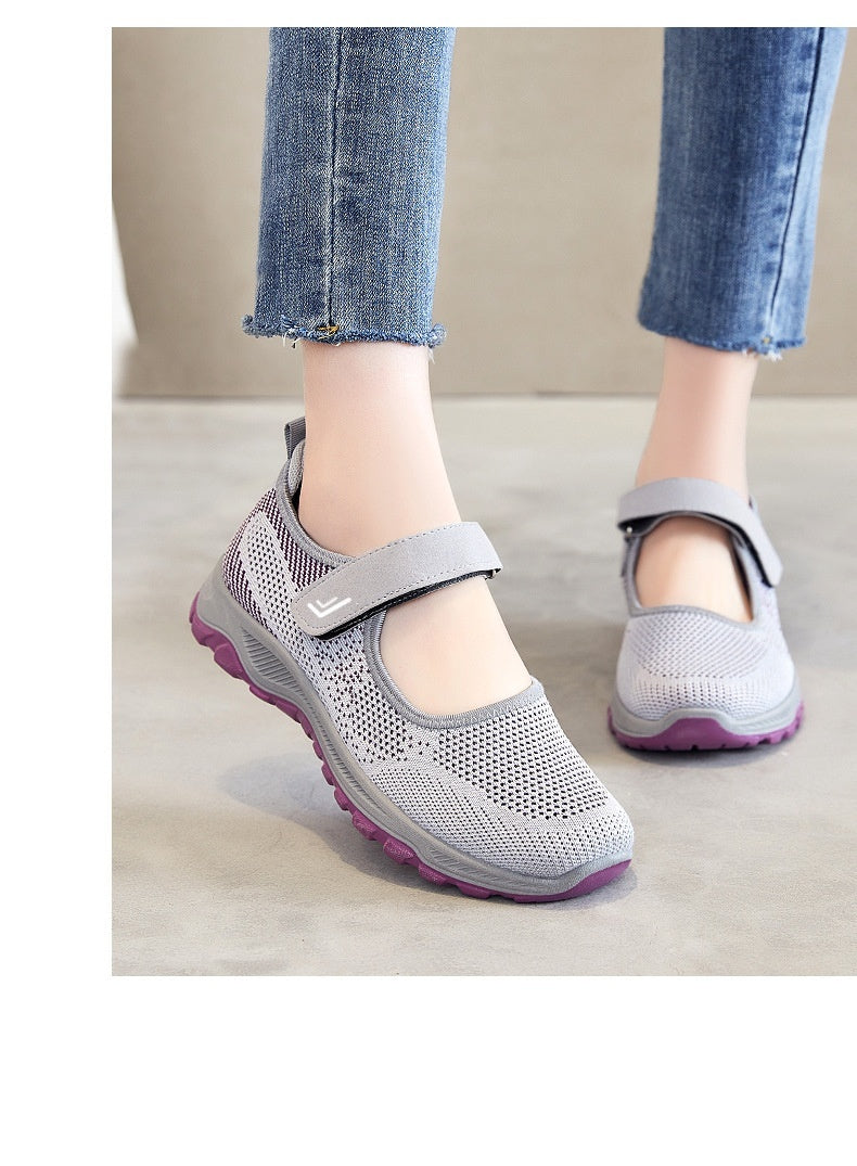 Stride in Style – Luxe Velcro Walking Shoes for Women