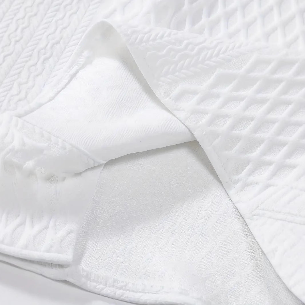 "The Luxe Twist – Men’s Knit Shirt with Signature Over-Turned Collar"