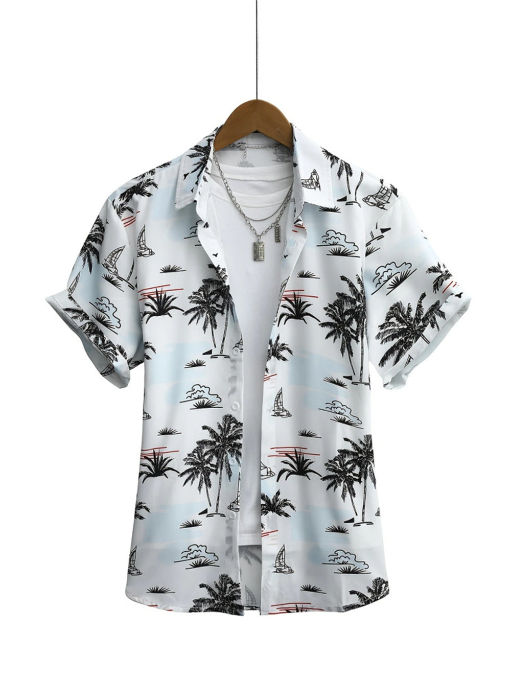 "Past Meets Prestige – Luxury Retro Print Shirt with 3D Flair"