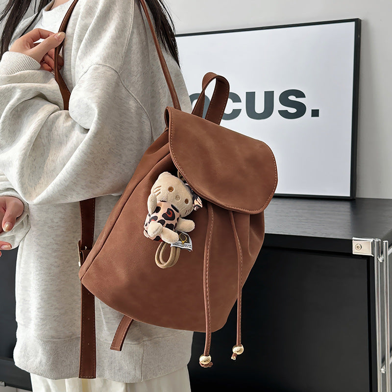 "Vintage Vibe – Luxe Retro Casual Women’s Backpack"