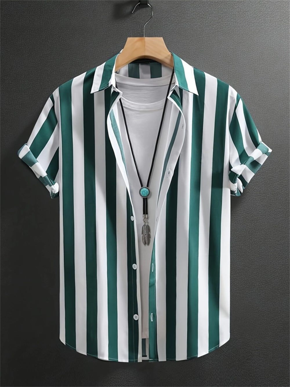 "Past Meets Prestige – Luxury Retro Print Shirt with 3D Flair"