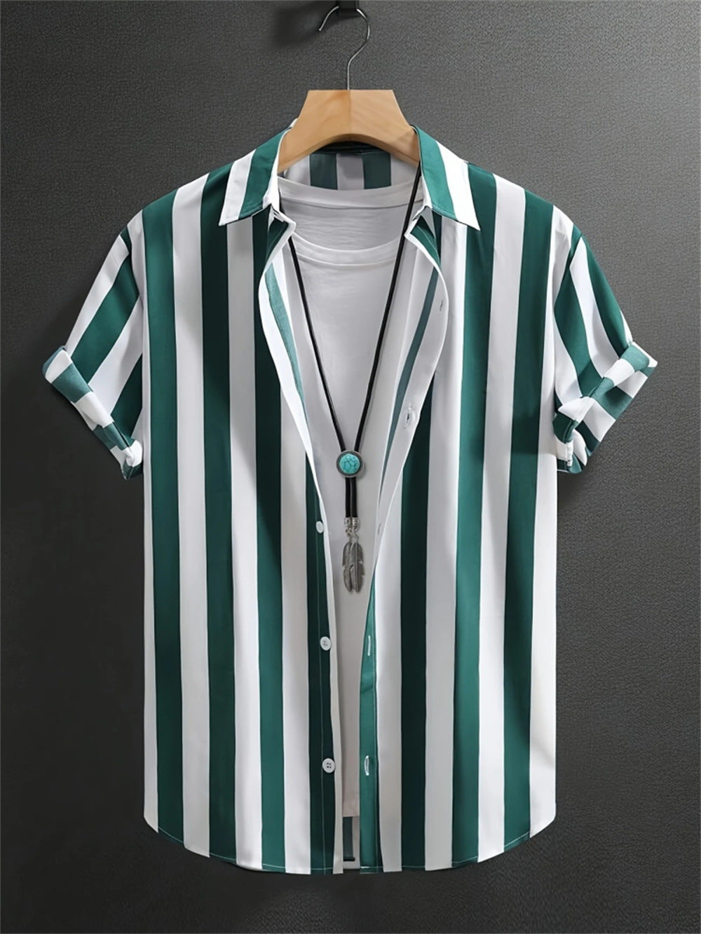 "Past Meets Prestige – Luxury Retro Print Shirt with 3D Flair"