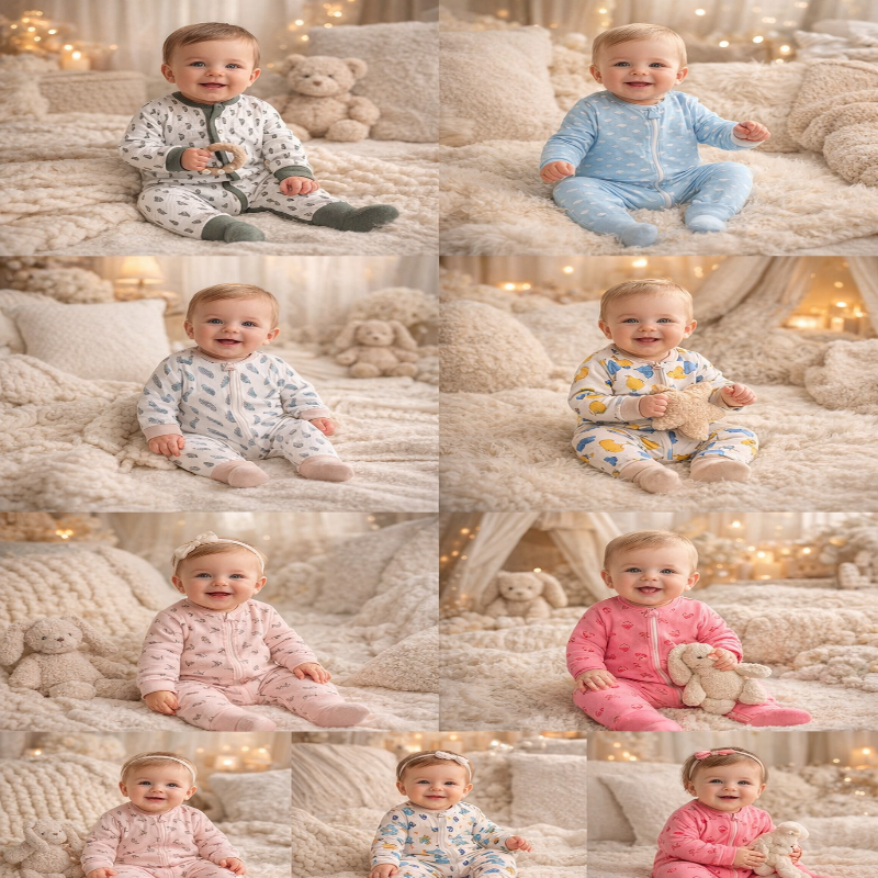 אוברול כותנה יוקרתי לתינוק – יוניסקס, שרוול ארוך