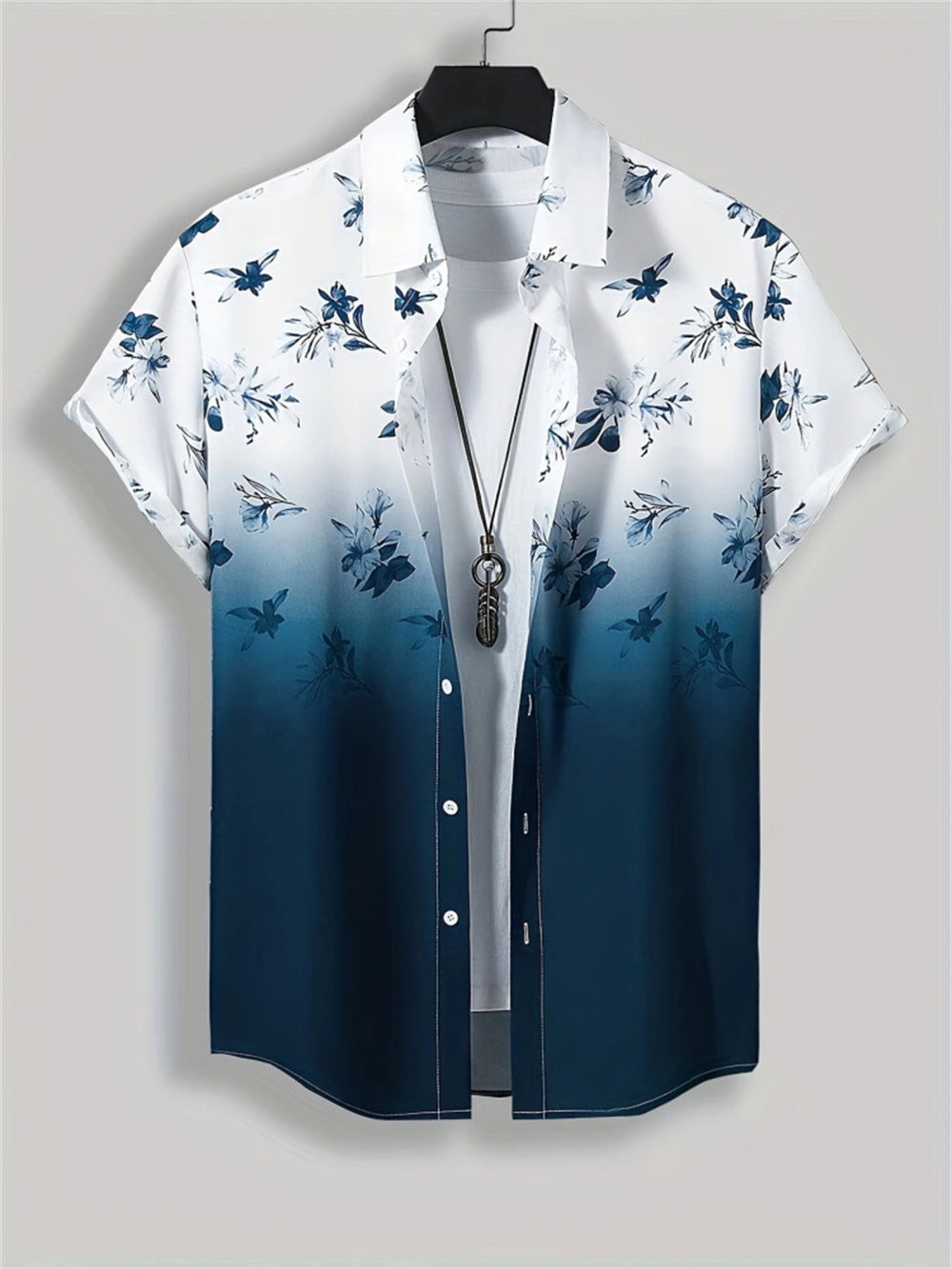 "Past Meets Prestige – Luxury Retro Print Shirt with 3D Flair"