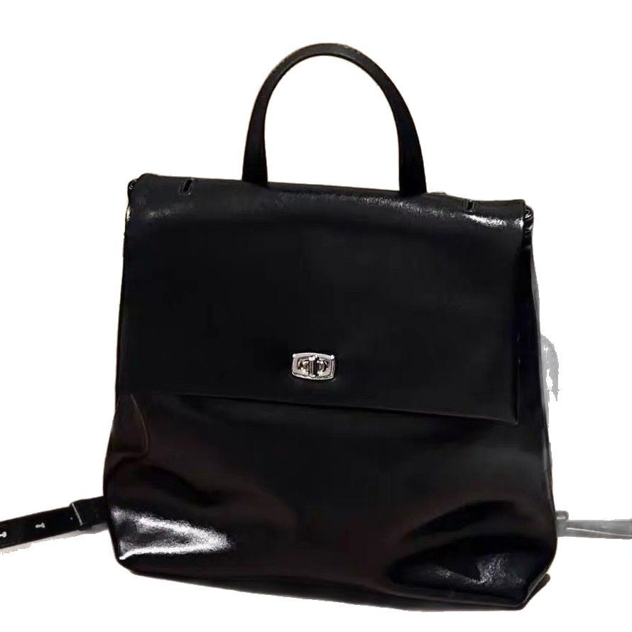 "Vintage Luxe – Korean Retro Oil Wax Leather Backpack"