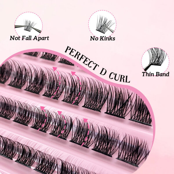 Ten Rows Of Natural Curling Mixed Length DIY Cluster Individual False Eyelash Segment False Eyelashes - Image 4