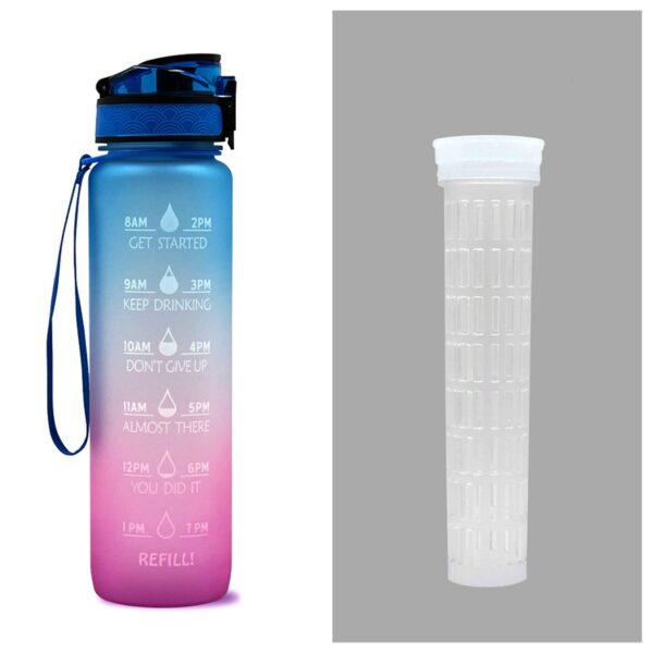 1L Tritan Water Bottle With Time Marker Bounce Cover Motivational Water Bottle Cycling Leakproof Cup For Sports Fitness Bottles - Image 4