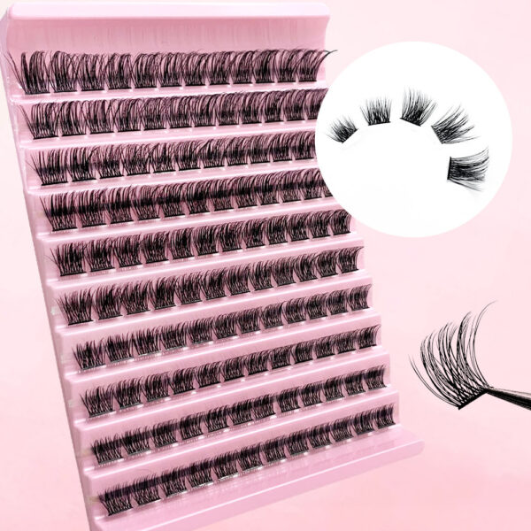 Ten Rows Of Natural Curling Mixed Length DIY Cluster Individual False Eyelash Segment False Eyelashes